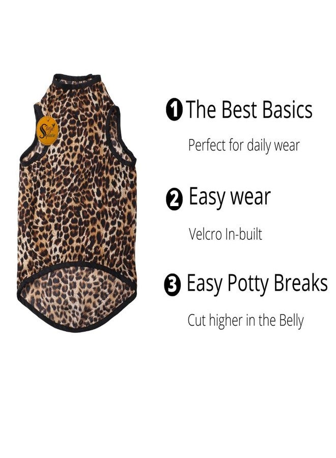 سايج سكوير تيشيرت للكلاب مطبوع عليه رسومات مجنونة من Sage Square، تيشيرت رائج للكلاب، فائق النعومة وخفيف الوزن، ملابس مريحة وجيدة التهوية للكلاب، زي عصري (مقاس كبير - 22 بوصة) (طبعة الفهد) - Image 5